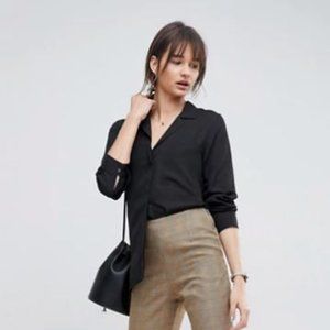 ASOS Open Neck Blouse With Oversized Pocket